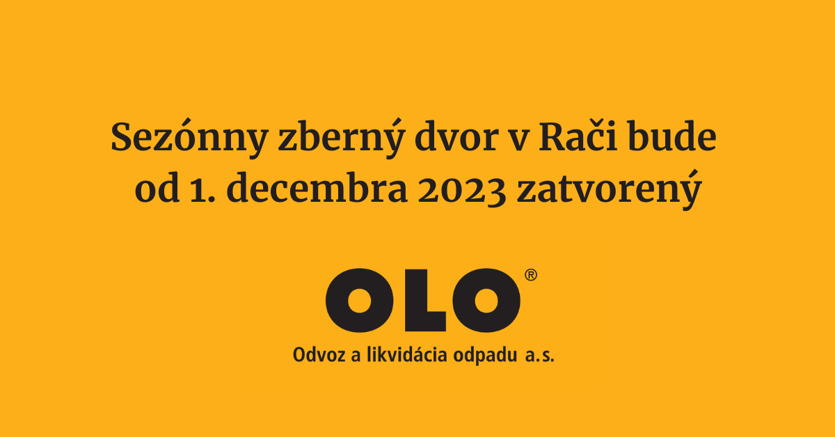 Račiansky zberný dvor bude od decembra zatvorený