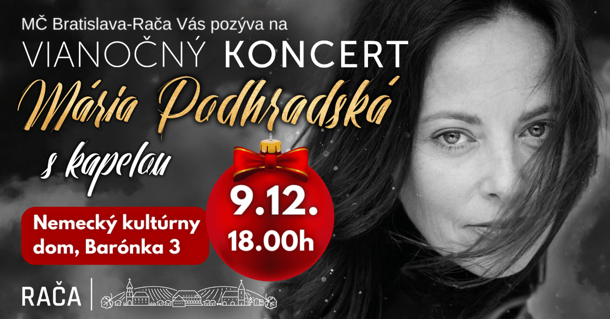 Vianočný koncert Márie Podhradskej s kapelou 9. decembra