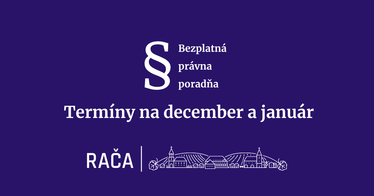 Bezplatná právna poradňa už tento štvrtok + termíny na január