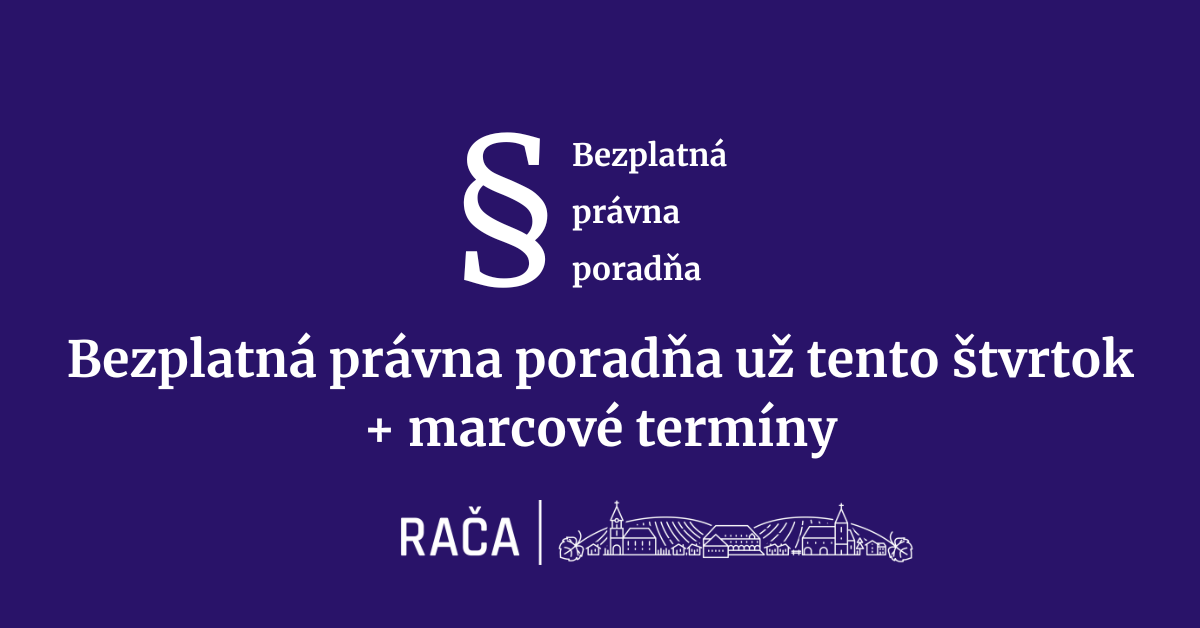 Bezplatná právna poradňa už tento štvrtok + marcové termíny