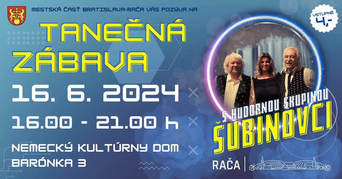 Juniáles – tanečná zábava s hudobnou skupinou Šubínovci