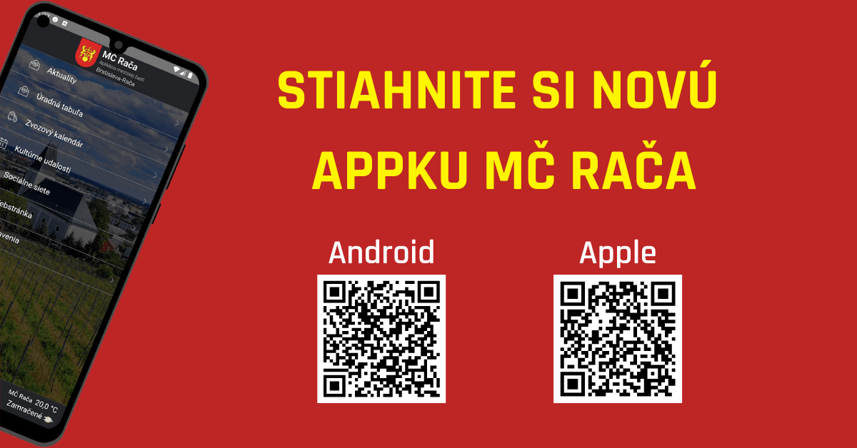 Nová mobilná aplikácia MČ Bratislava-Rača