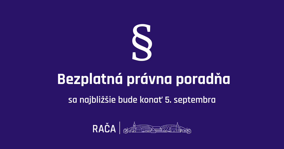 Bezplatná právna poradňa bude najbližšie 5. septembra