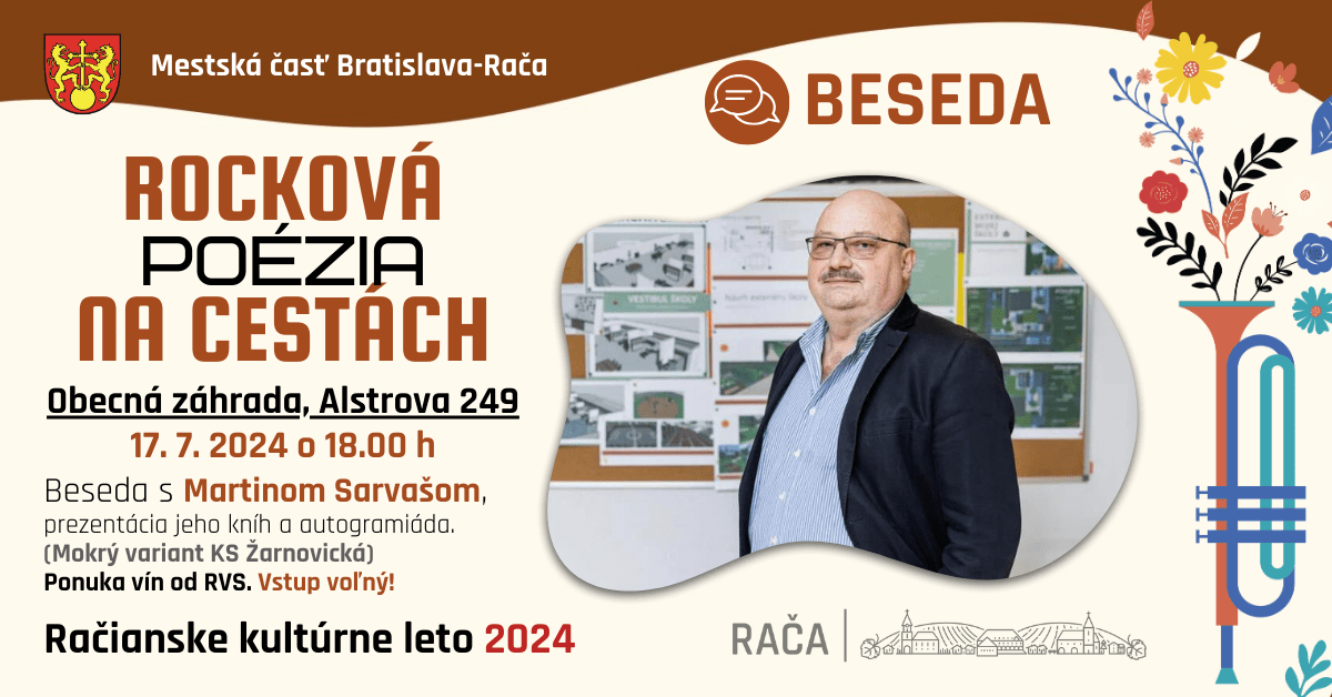 Známy textár Martin Sarvaš zavíta do Rače na besedu