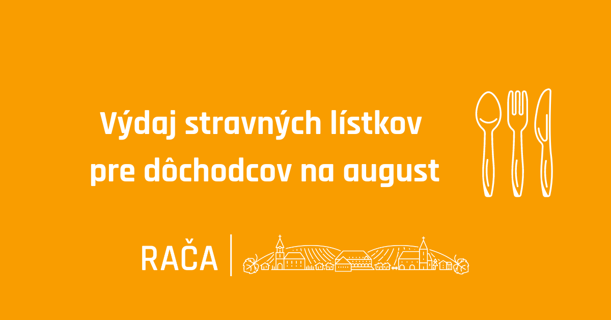 Výdaj stravných lístkov pre dôchodcov na august