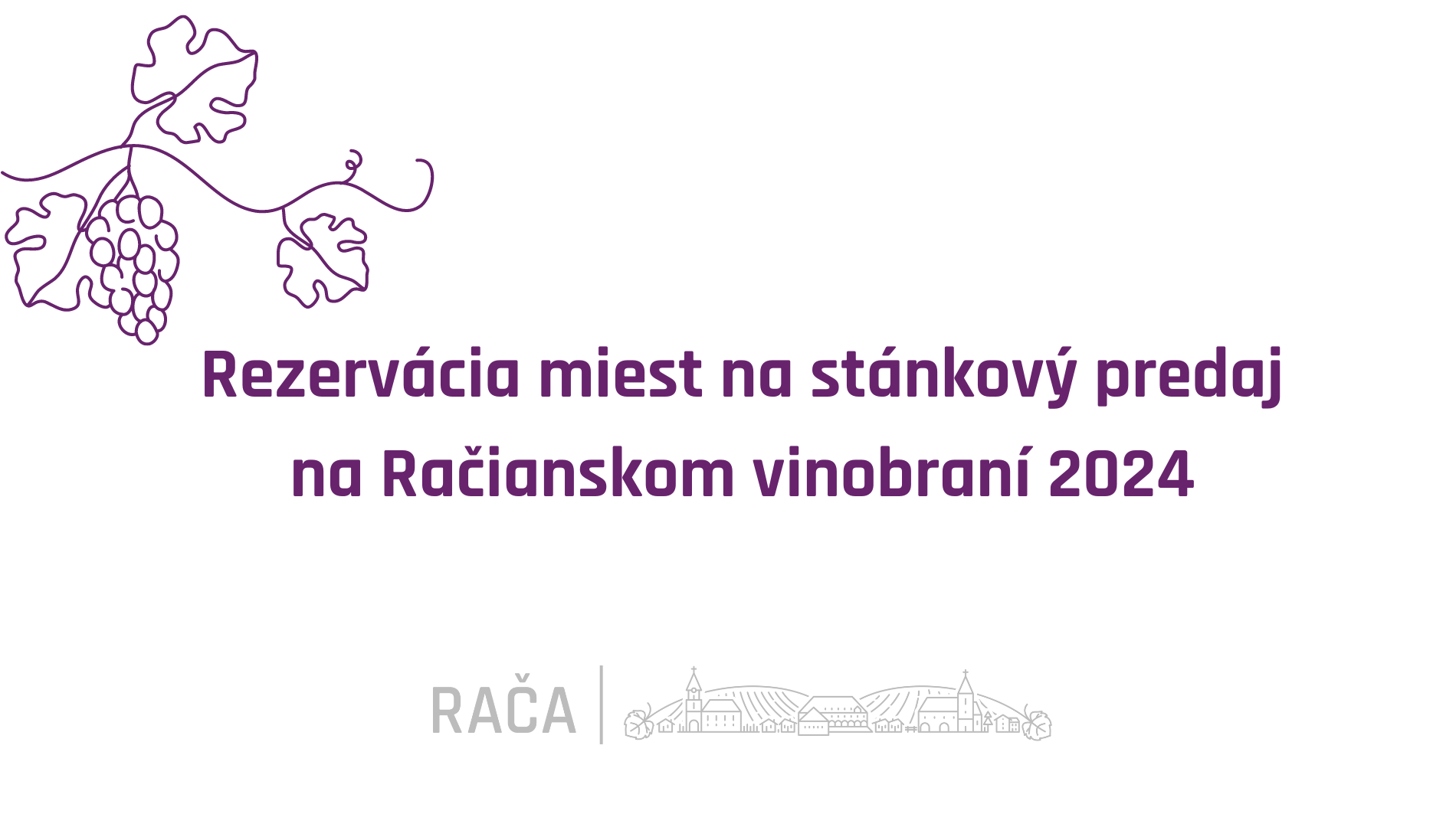 Rezervácia miest na stánkový predaj na vinobraní