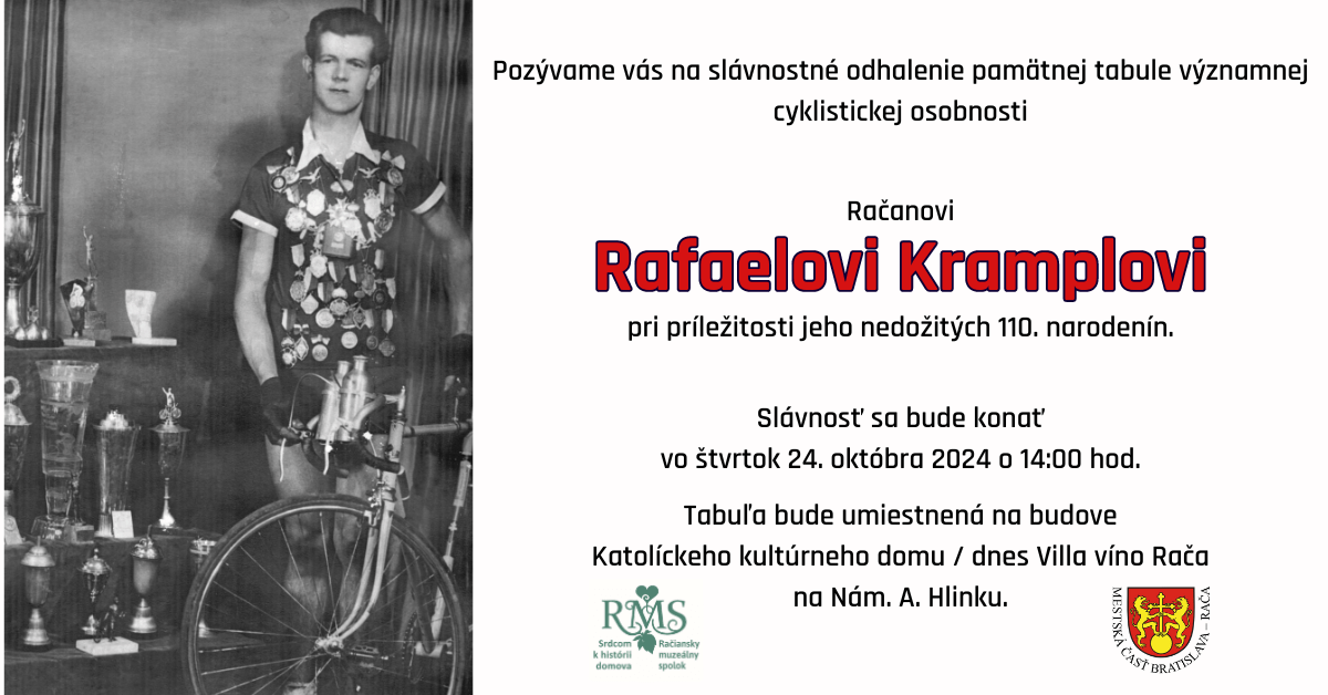 Pozvánka: Odhalenie pamätnej tabule Rafaelovi Kramplovi