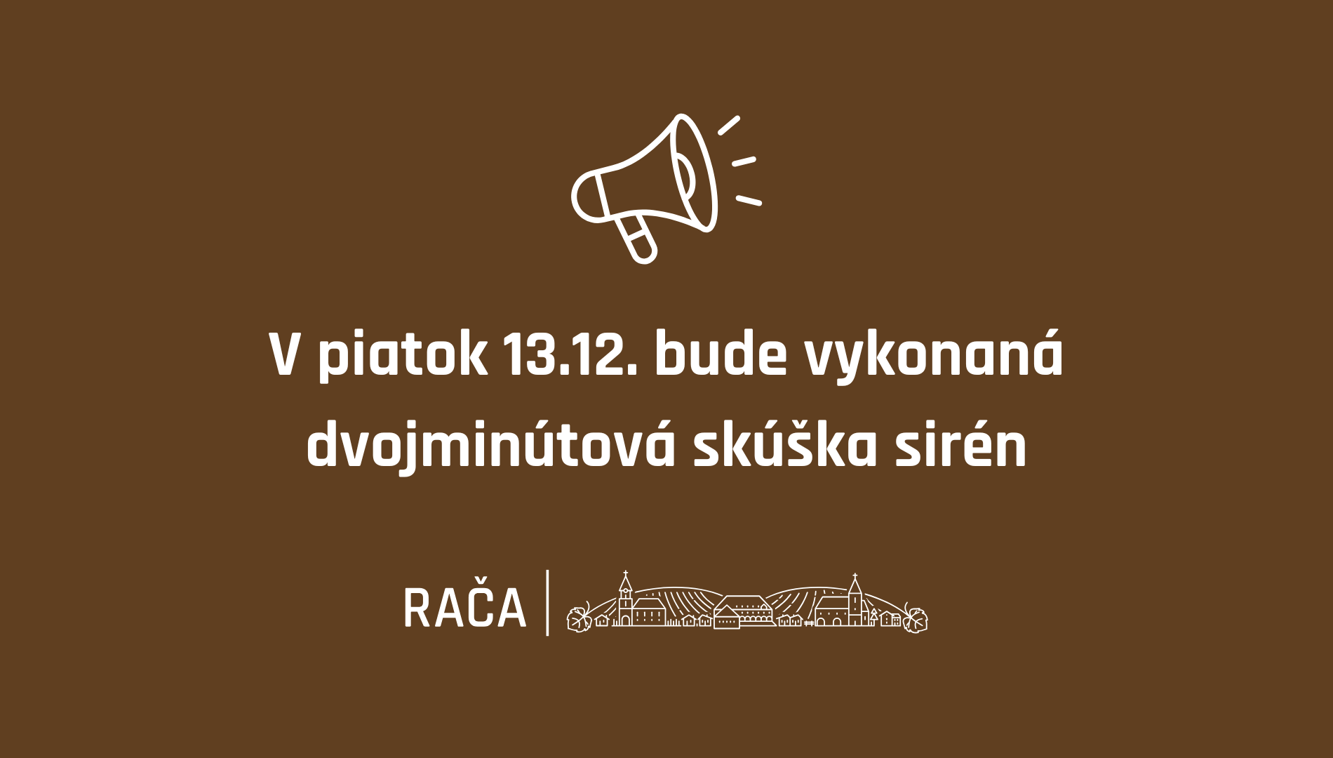 V piatok na poludnie bude skúška sirén