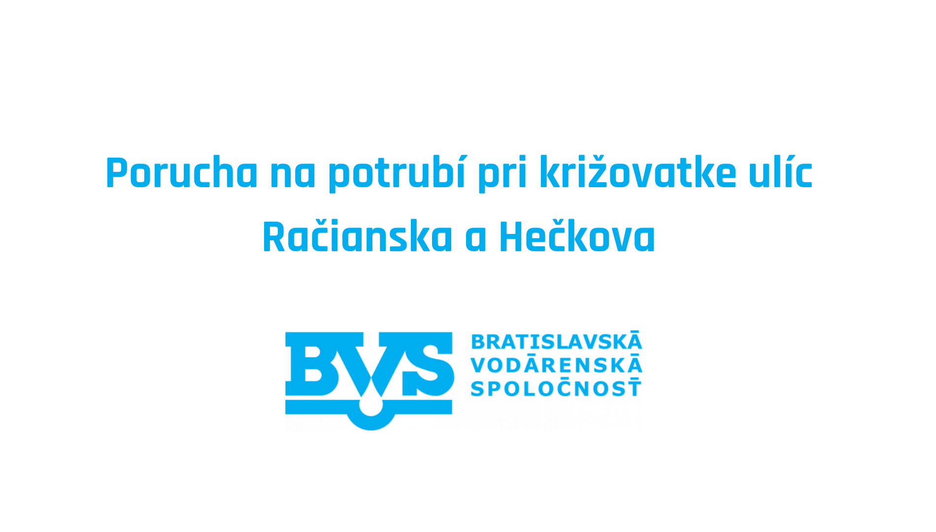 Porucha na potrubí na Račianskej ulici