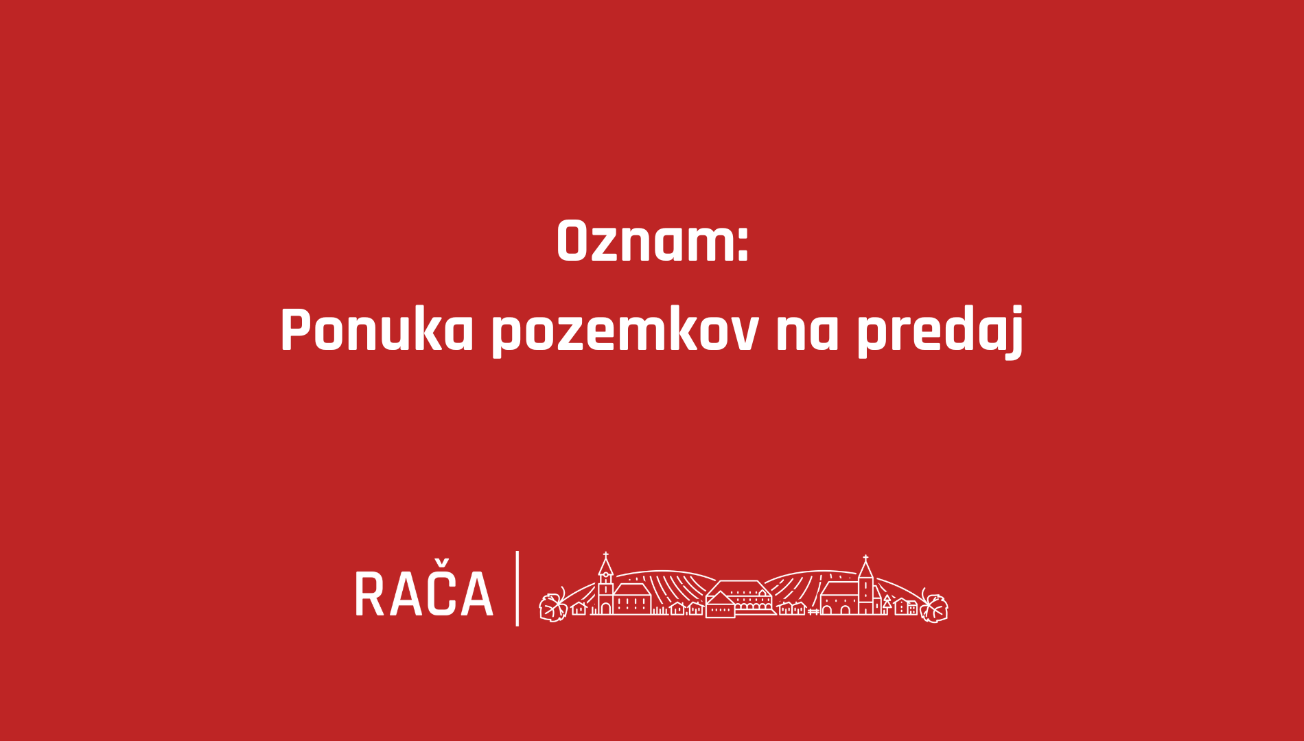 Ponuka na predaj pozemkov formou súťaže