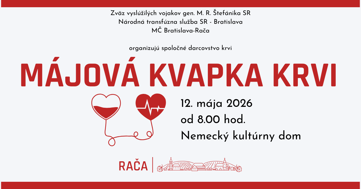 Príďte darovať krv na Májovú kvapku krvi