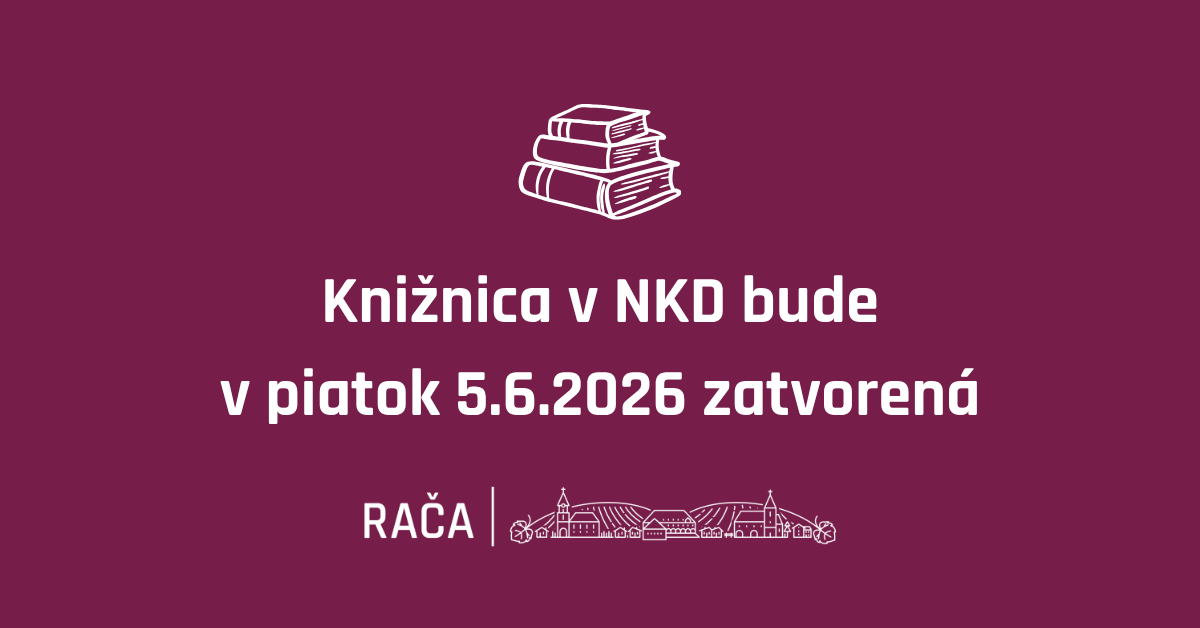 Knižnica bude v piatok 5.6. zatvorená