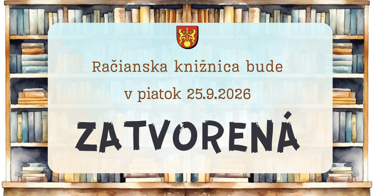 Knižnica bude v piatok 25.9. zatvorená
